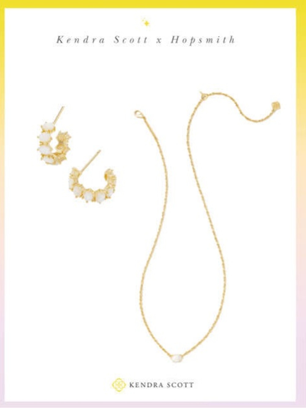 Kendra Scott Gold Hoop Earrings with White Stones